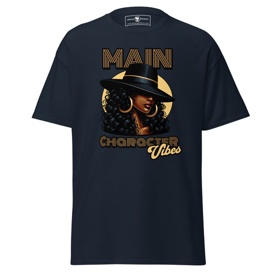 main-character-vibes-retro-motown-edition-classic-tee-navy-colour-front-exclusive-to-Dreamy Phoenix