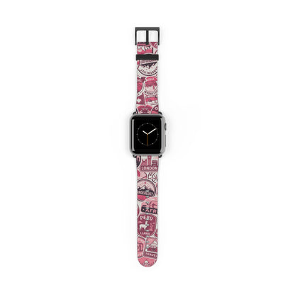 wanderlust-pink-travel-sticker-print-inspired-exclusive-apple-watch-band-Dreamy Phoenix