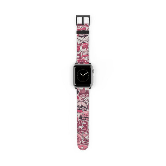 wanderlust-pink-travel-sticker-print-inspired-exclusive-apple-watch-band-Dreamy Phoenix