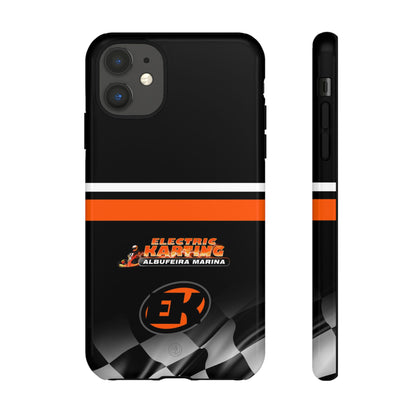electric-karting-official-black-white-and-orange-race-inspired-phone-case-exclusive-to-Dreamy Phoenix