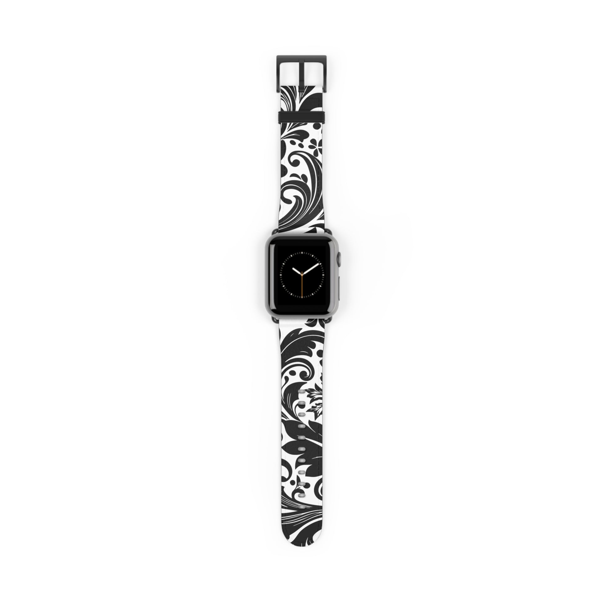 velvet-bloom-black-on-white-coloured-damask-print-exclusive-apple-watch-band-Dreamy Phoenix