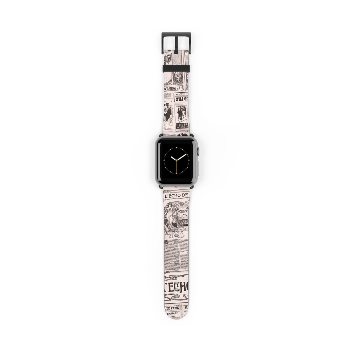 L-Echo-Nouveau-vintage-french-newspaper-inspired-exclusive-apple-watch-band-Dreamy Phoenix