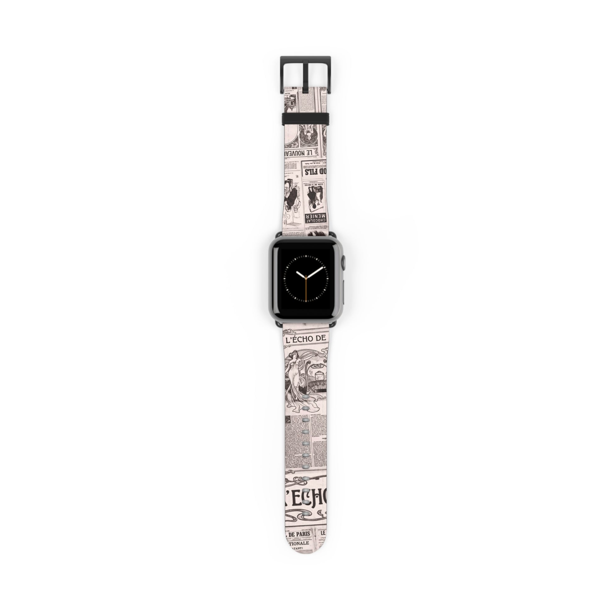 L-Echo-Nouveau-vintage-french-newspaper-inspired-exclusive-apple-watch-band-Dreamy Phoenix