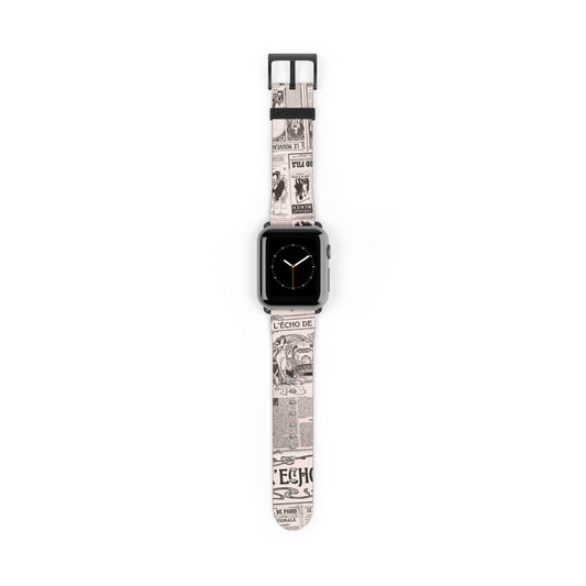 L-Echo-Nouveau-vintage-french-newspaper-inspired-exclusive-apple-watch-band-Dreamy Phoenix