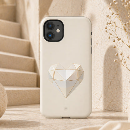 paper-heart-origami-inspired-tough--Phone-Cover-cream-colour-exclusive-to-Dreamy Phoenix