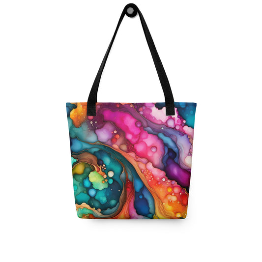 Splash-mulitcolour-vibrant-all-over-print-tote-bag-black-15x15-back-Dreamy Phoenix