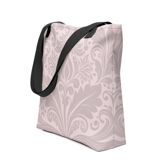 velvet-bloom-blush-coloured-all-over-print-tote-bag-15x15-front-view-Dreamy Phoenix