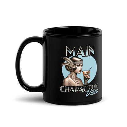 Main-Character-Vibes-flapper-girl-20s-edition-black-mug-11-oz-handle-on-left-Dreamy Phoenix