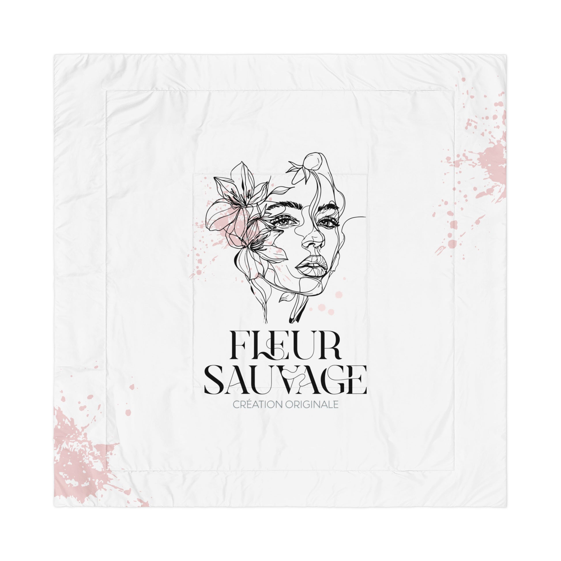 Fleur-Sauvage-wildflower-comforter-white-queen-front-Dreamy Phoenix