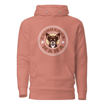 Chihuahua-Mama-unisex-premium-pullover-hoodie-dusty-rose-colour-front-view-Dreamy Phoenix