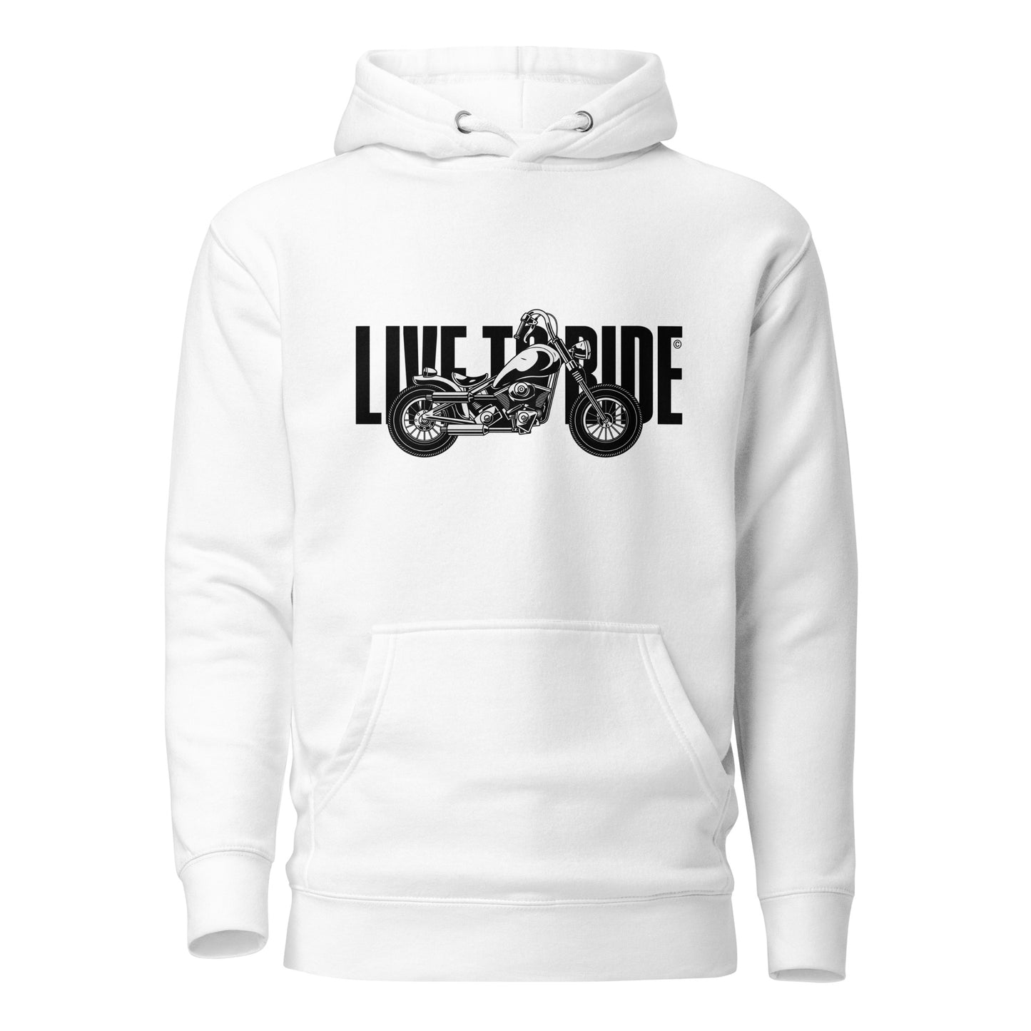 Live-To-Ride-cotton-premium-pullover-hoodie-white-front-view-Dreamy Phoenix