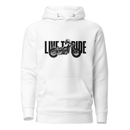 Live-To-Ride-cotton-premium-pullover-hoodie-white-front-view-Dreamy Phoenix