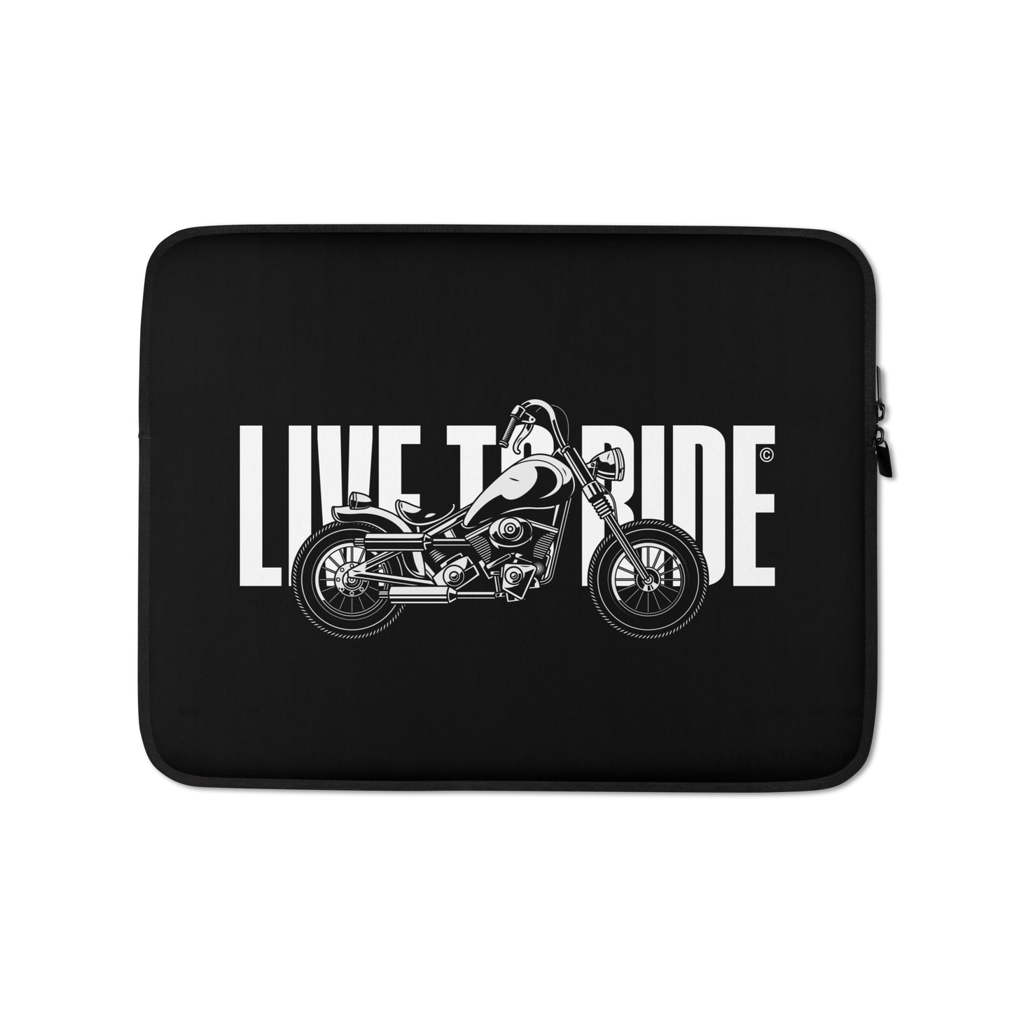 Live-To-Ride-black-laptop-sleeve-13-inch-front-view-Dreamy Phoenix