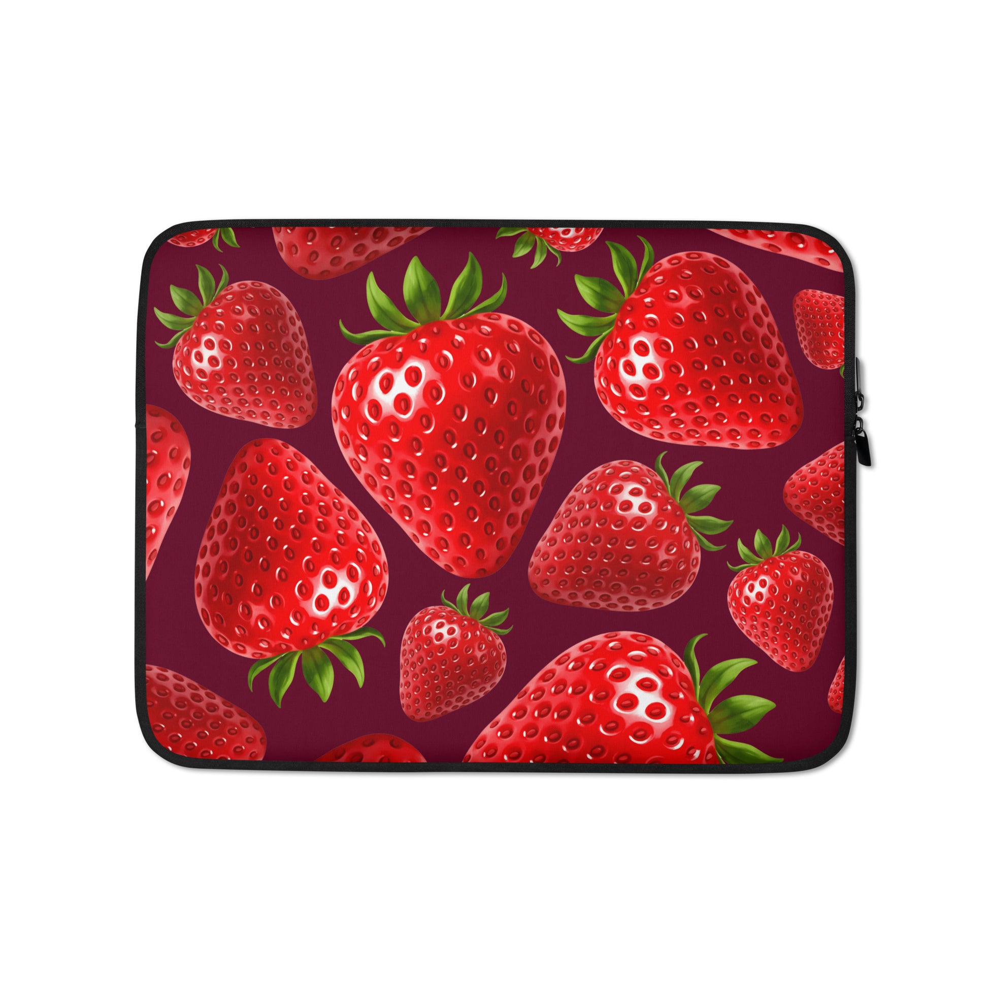 Strawberry-frenzy-vibrant-laptop-sleeve-13-inch-front-view-Dreamy Phoenix