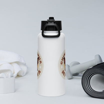 Chihuahua Mama - (Brown) Stainless Steel Water Bottle with Straw Lid