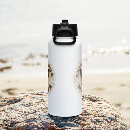 Chihuahua Mama - (Brown) Stainless Steel Water Bottle with Straw Lid