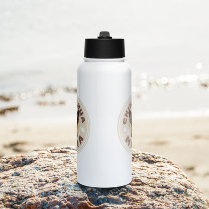 Chihuahua Mama - (Brown) Stainless Steel Water Bottle with Straw Lid