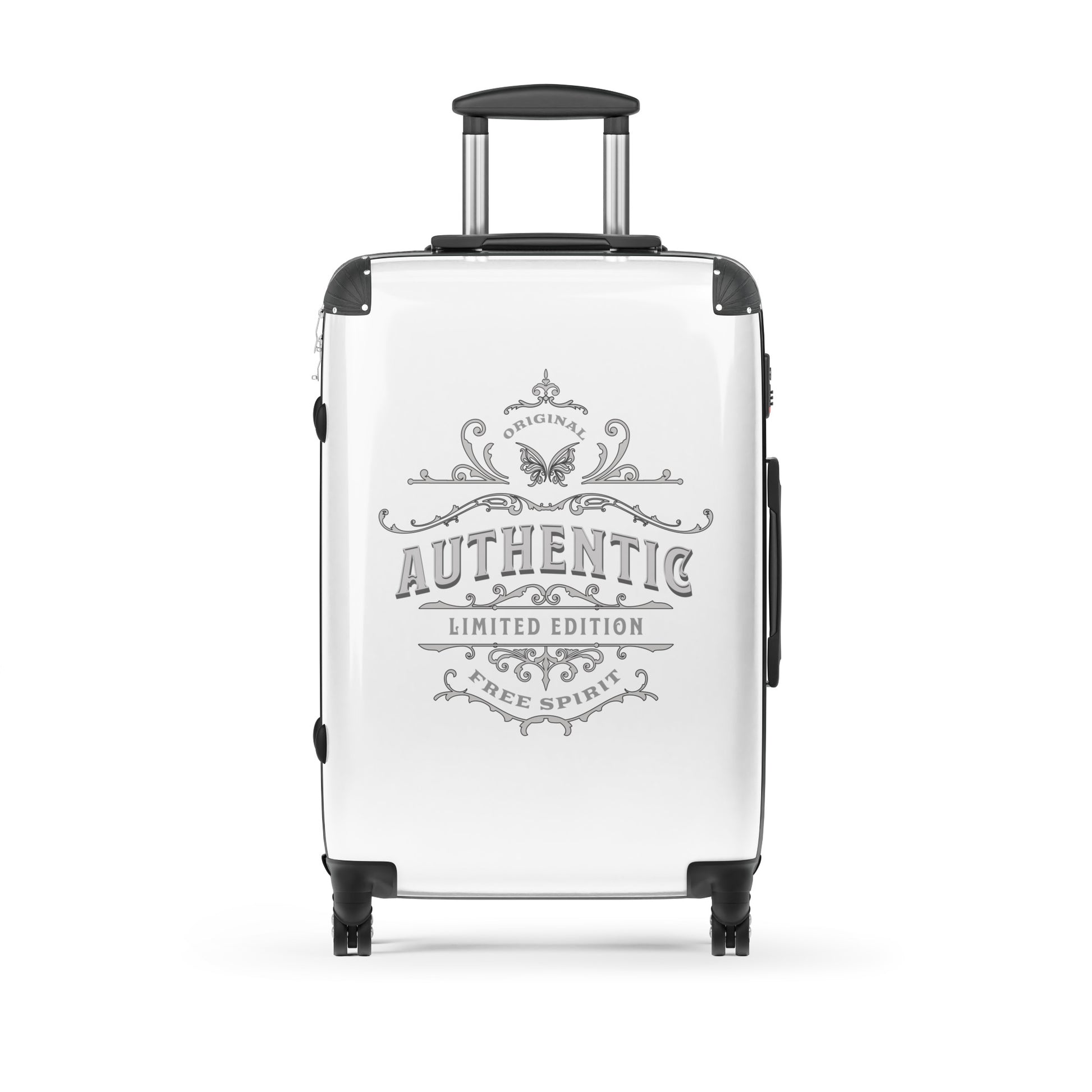authentic-free-spirit-hard-shell-suitcase-vintage-medium-size-white-front-view-Dreamy Phoenix