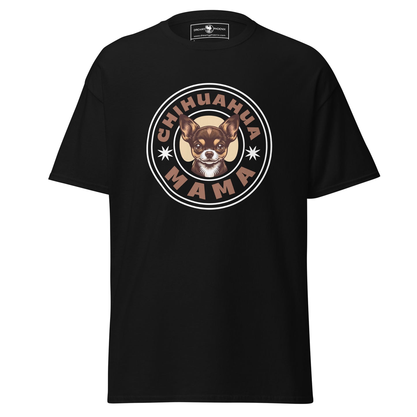 chihuahua-mama-classic-unisex-tee-black-colour-front-view