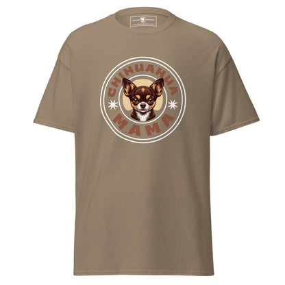chihuahua-mama-classic-unisex-tee-savana-colour-front-view