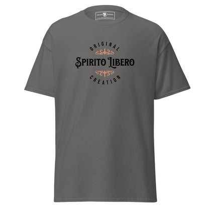 spirito-libero-free-spirit-unisex-classic-tee-charcoal-colour-front-view-Dreamy Phoenix
