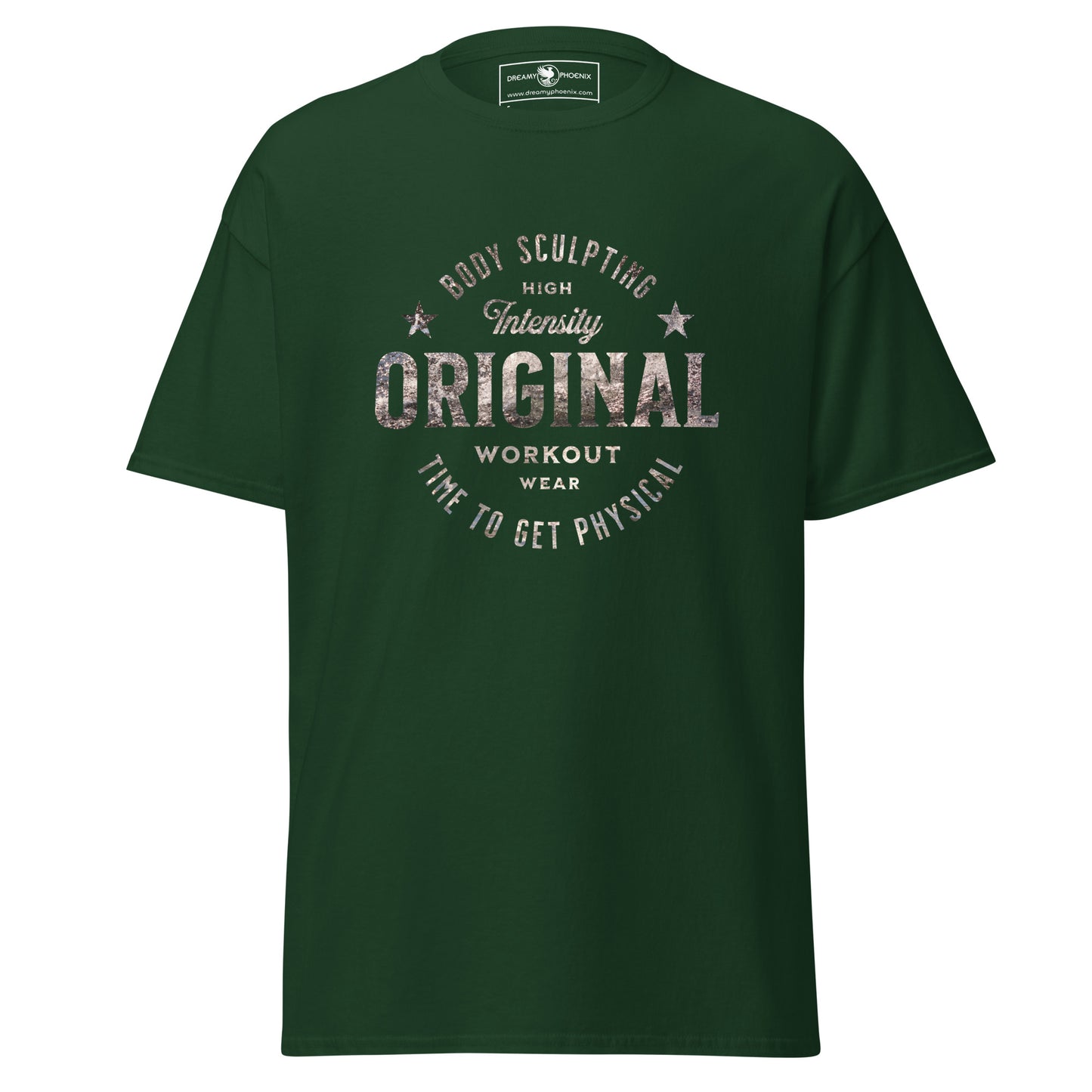 original-workout-wear-unisex-classic-gym-tee-green-front-view-Dreamy Phoenix