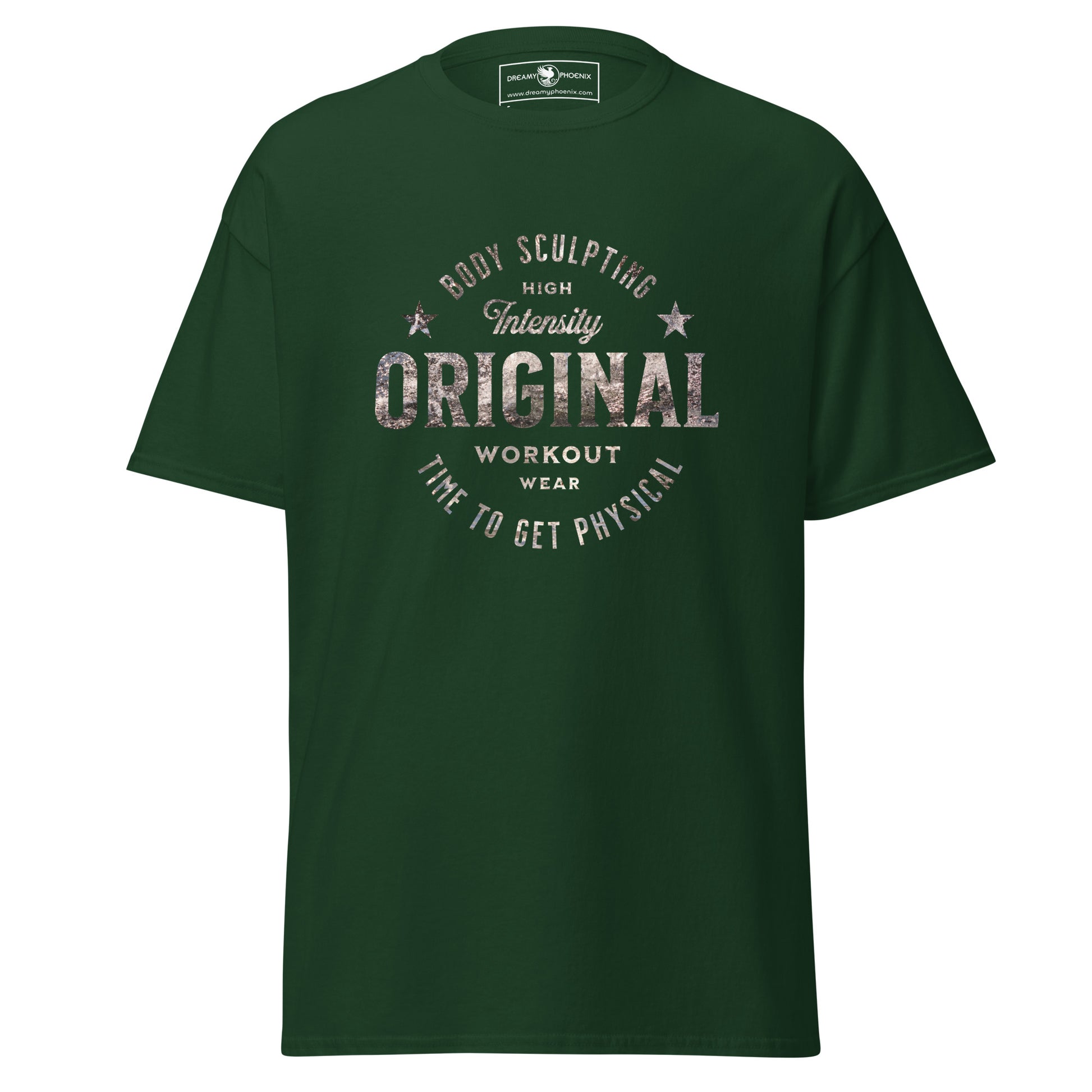 original-workout-wear-unisex-classic-gym-tee-green-front-view-Dreamy Phoenix