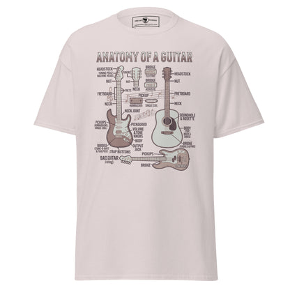 anatomy-of-a-guitar-unisex-classic-tee-ice-grey-colour-front-view-Dreamy Phoenix