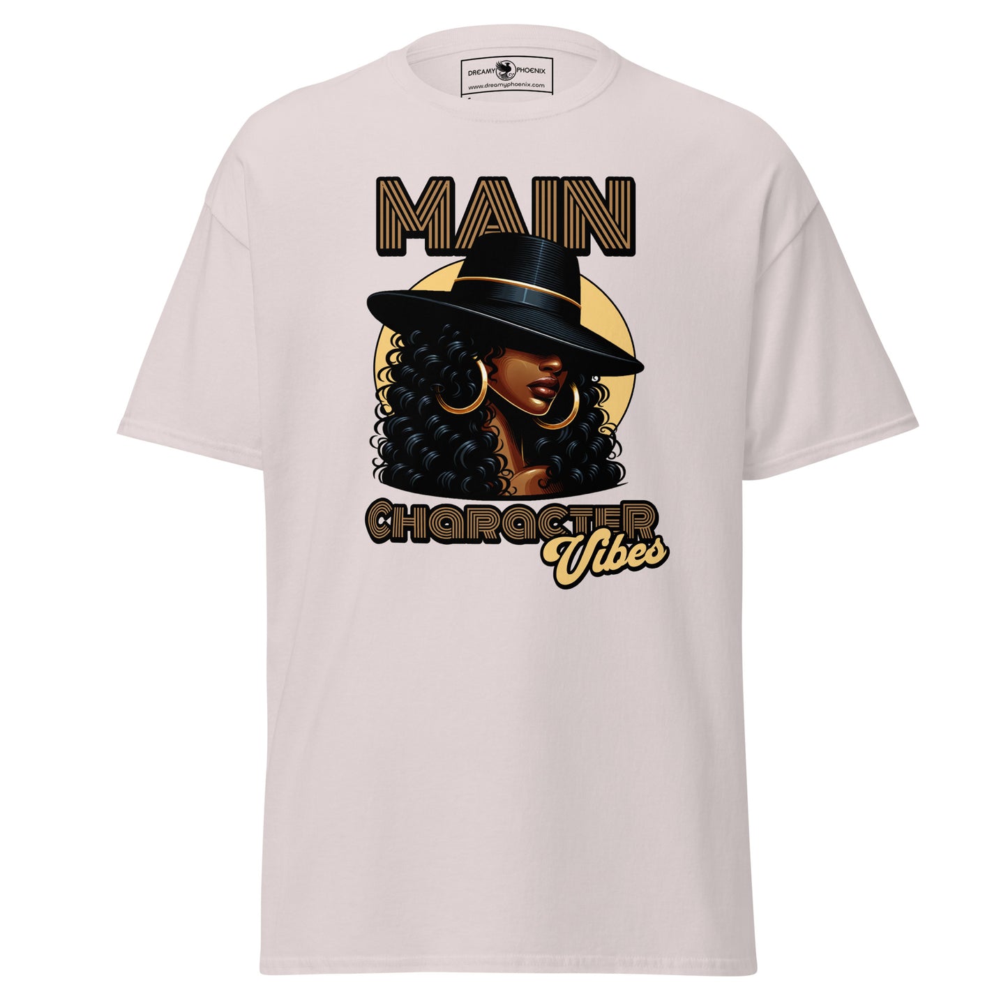 main-character-vibes-retro-motown-edition-classic-tee-ice-grey-colour-front-exclusive-to-Dreamy Phoenix