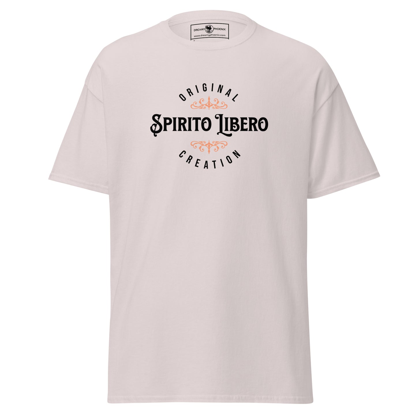 spirito-libero-free-spirit-unisex-classic-tee-ice-grey-colour-front-view-Dreamy Phoenix