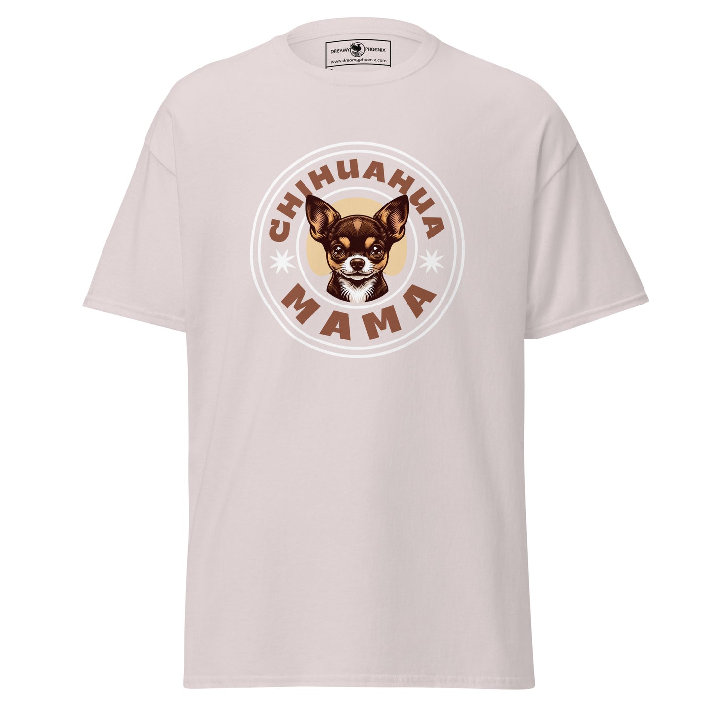 chihuahua-mama-classic-unisex-tee-ice grey-colour-front-view