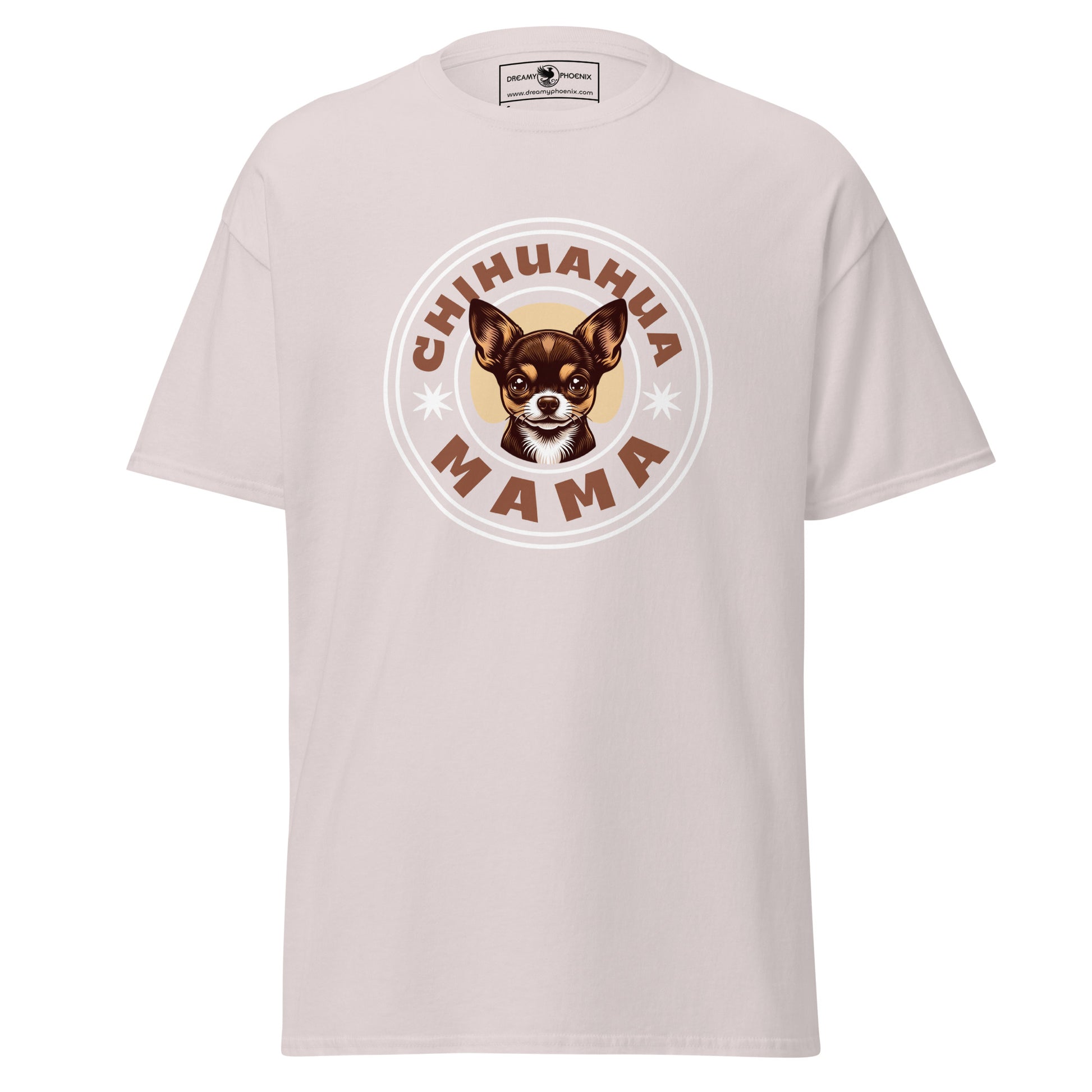 chihuahua-mama-classic-unisex-tee-ice grey-colour-front-view