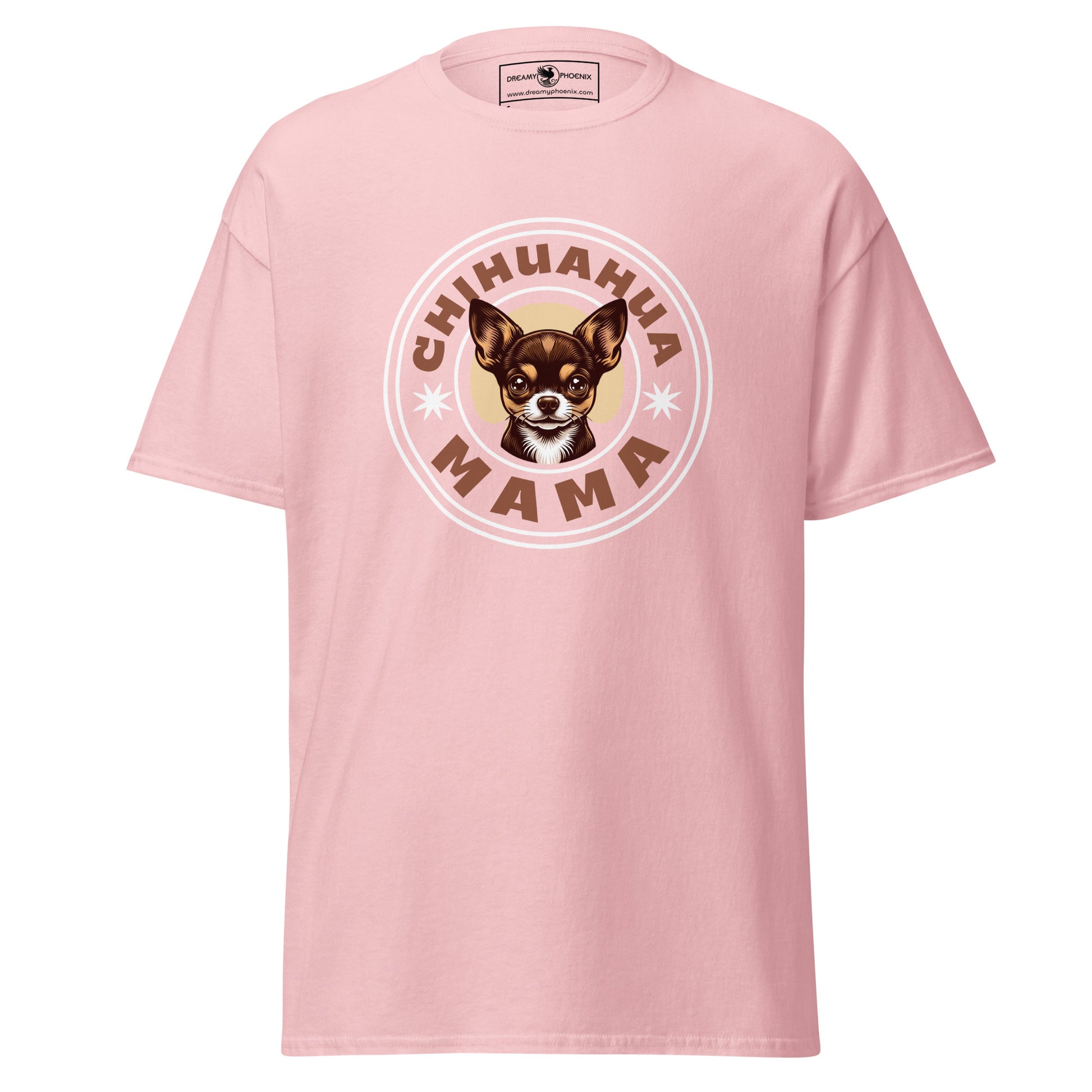 chihuahua-mama-classic-unisex-tee-light pink-colour-front-view