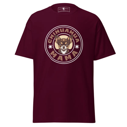 chihuahua-mama-classic-unisex-tee-maroon-colour-front-view