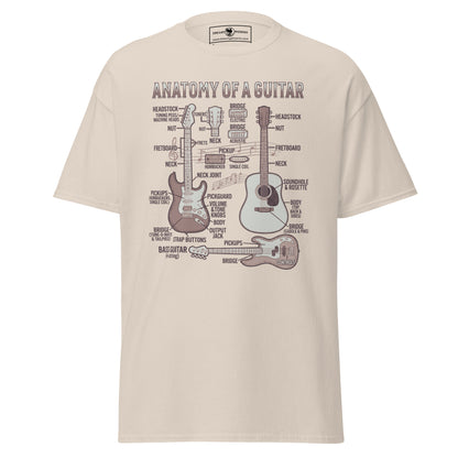 anatomy-of-a-guitar-unisex-classic-tee-natural-colour-front-view-Dreamy Phoenix