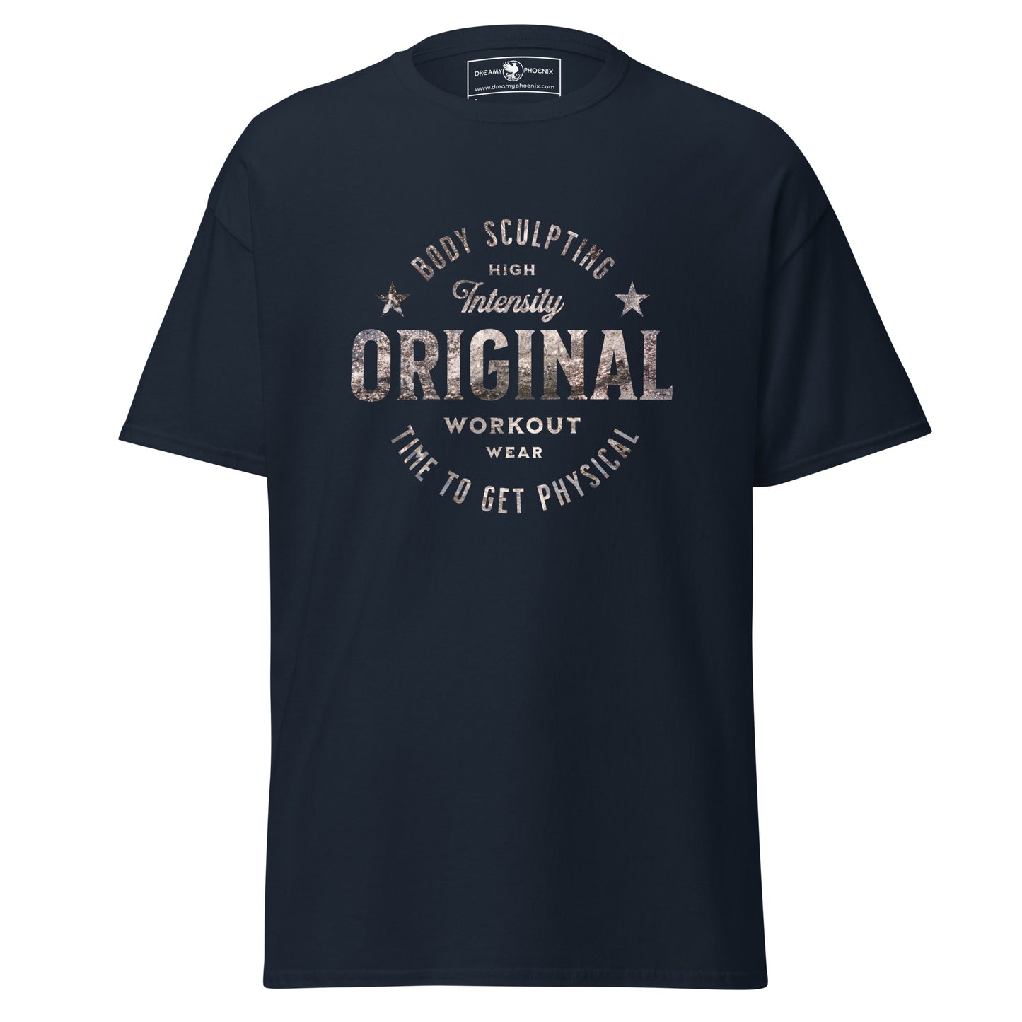 original-workout-wear-unisex-classic-gym-tee-navy-front-view-Dreamy Phoenix