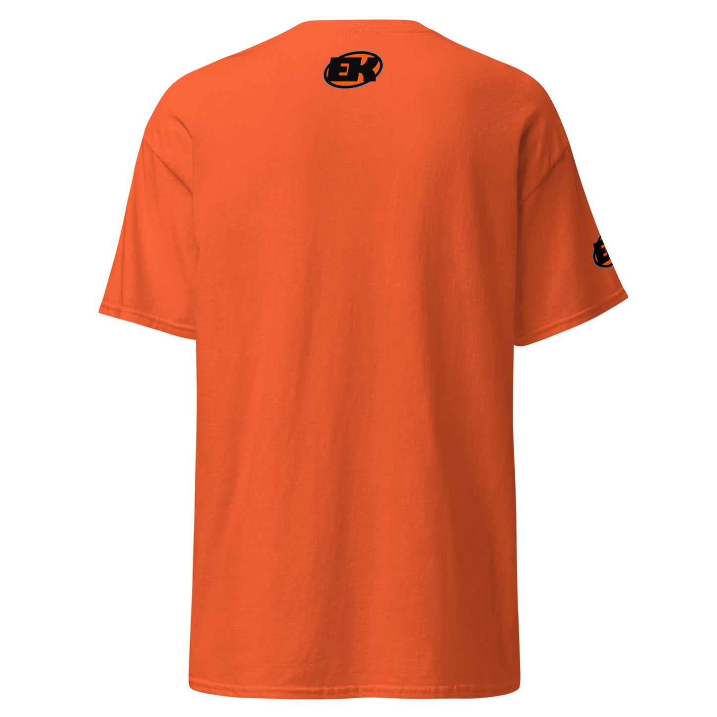 personalised-electric-karting-unisex-classic-tee-orange-colour-back-view-Dreamy Phoenix