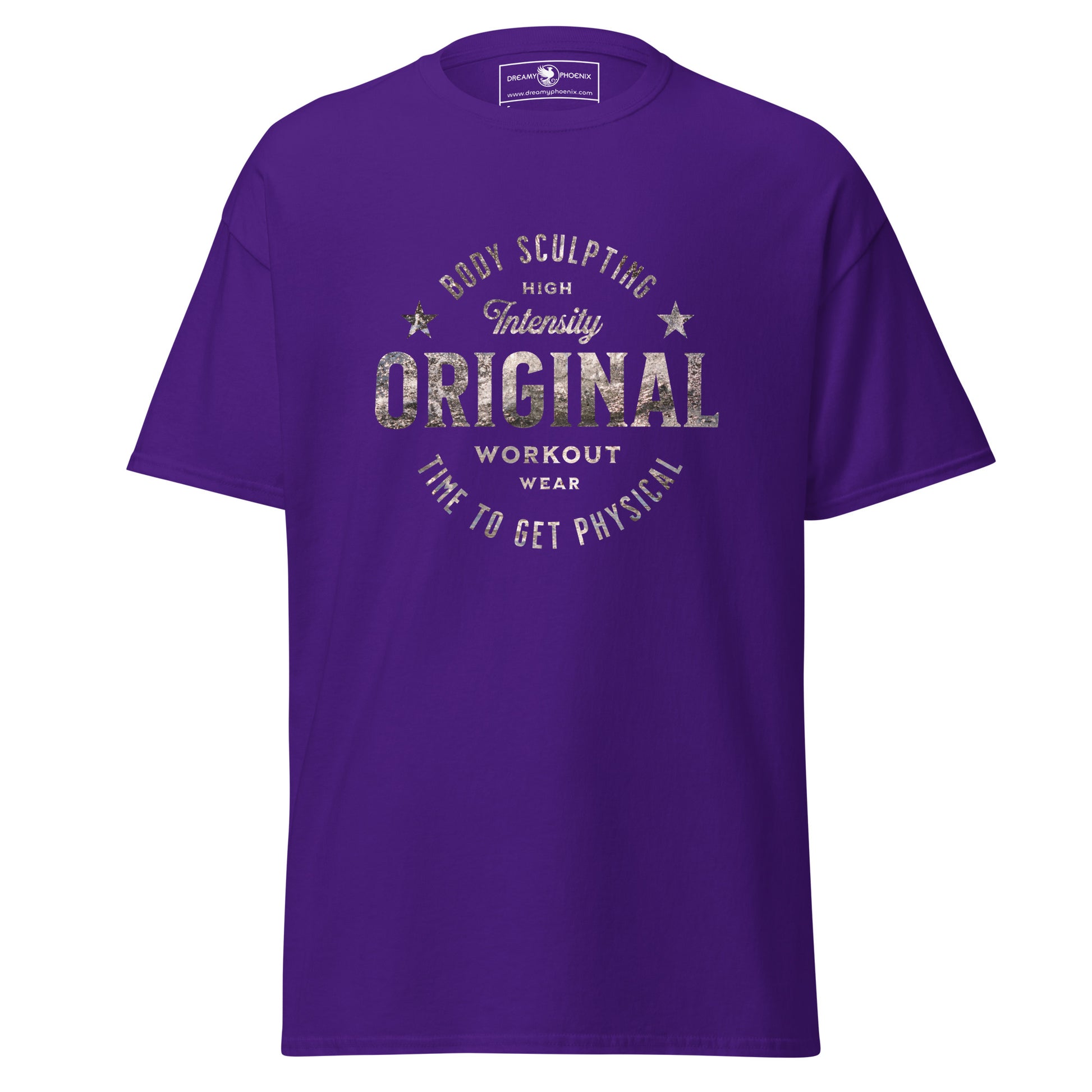 original-workout-wear-unisex-classic-gym-tee-purple-front-view-Dreamy Phoenix