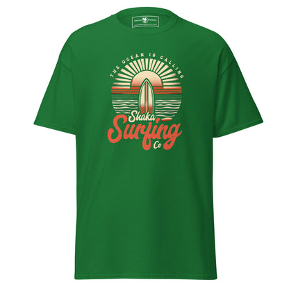 shaka-surfing-co-unisex-classic-tee-turf-green-colour-front-view-Dreamy Phoenix