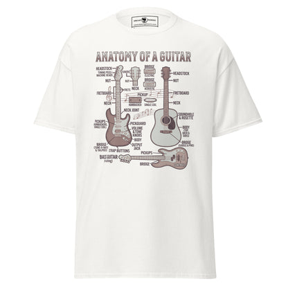 anatomy-of-a-guitar-unisex-classic-tee-white-colour-front-view-Dreamy Phoenix
