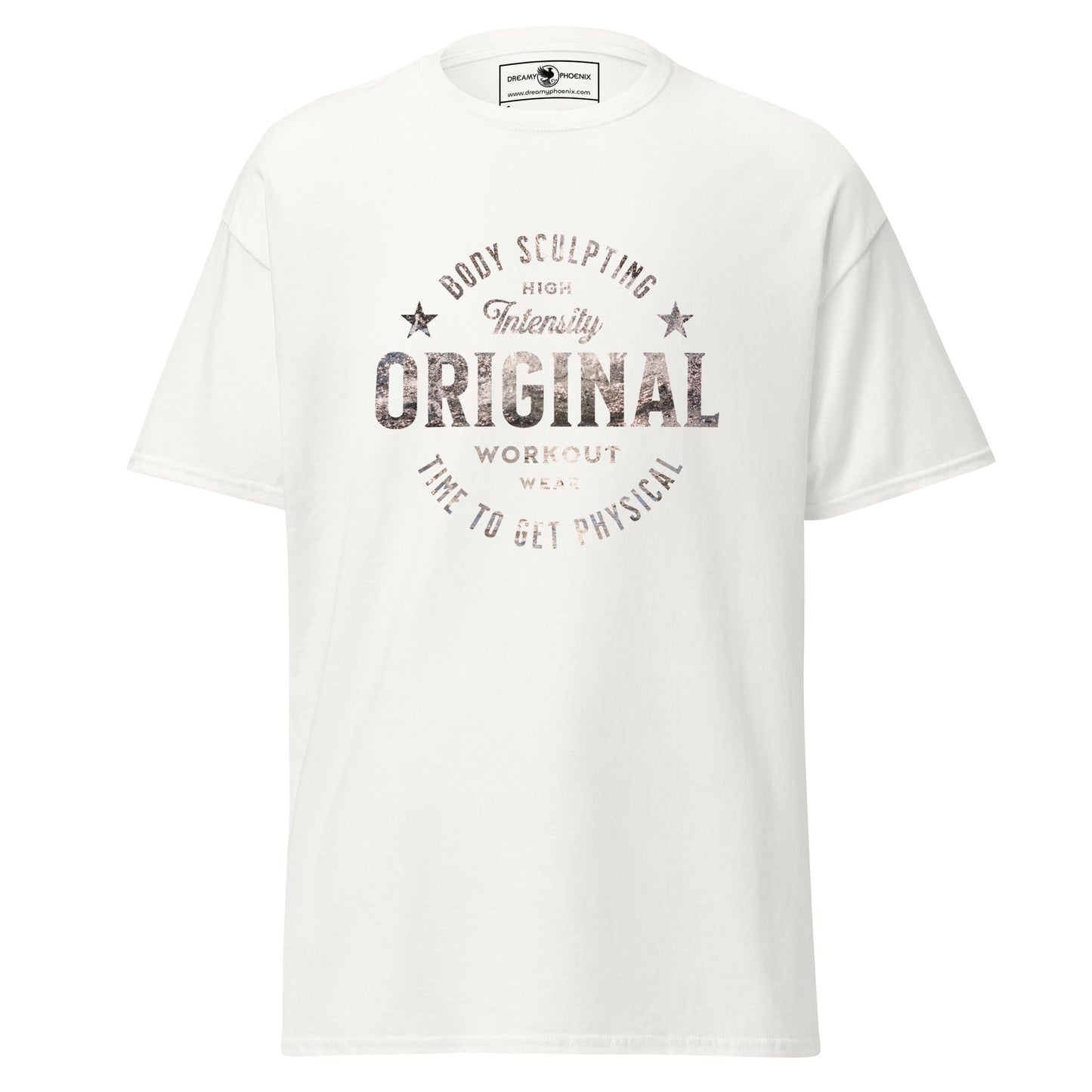 original-workout-wear-unisex-classic-gym-tee-white-front-view-Dreamy Phoenix