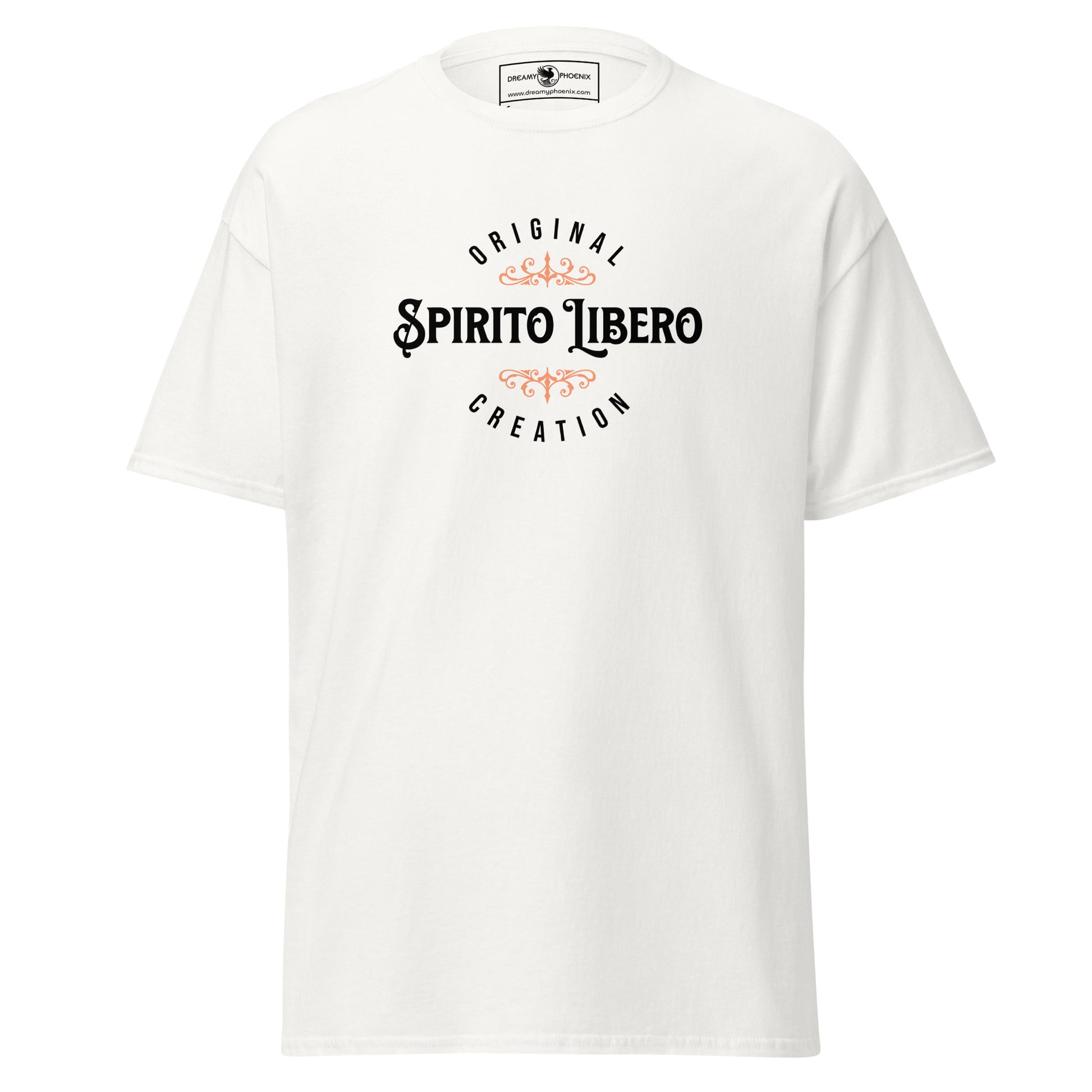 spirito-libero-free-spirit-unisex-classic-tee-white-colour-front-view-Dreamy Phoenix