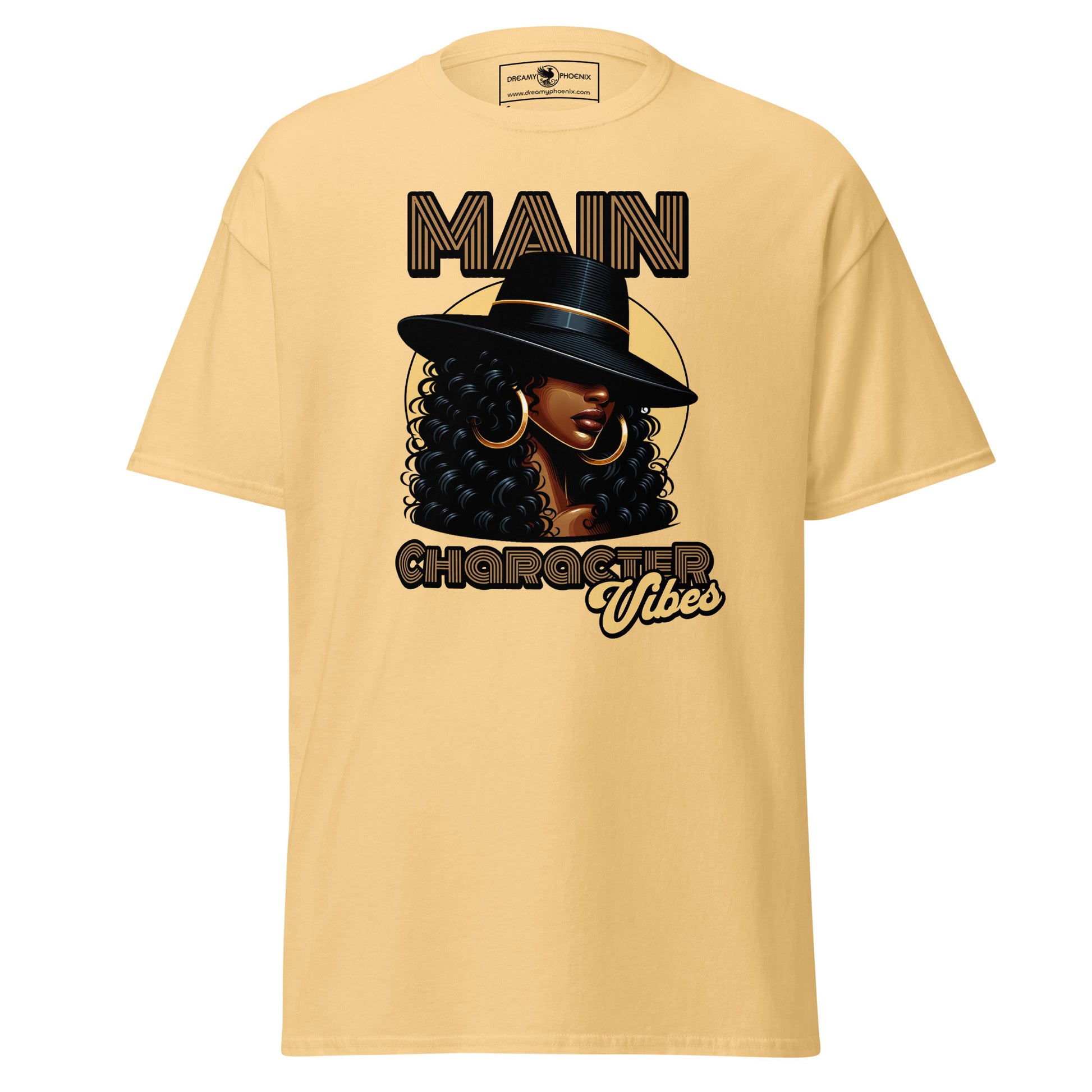 main-character-vibes-retro-motown-edition-classic-tee-yellow-haze-colour-front-exclusive-to-Dreamy Phoenix
