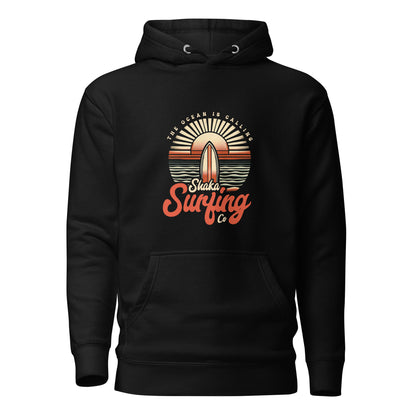 shaka-surfing-co-unisex-premium-pullover-hoodie-black-front-view-Dreamy Phoenix