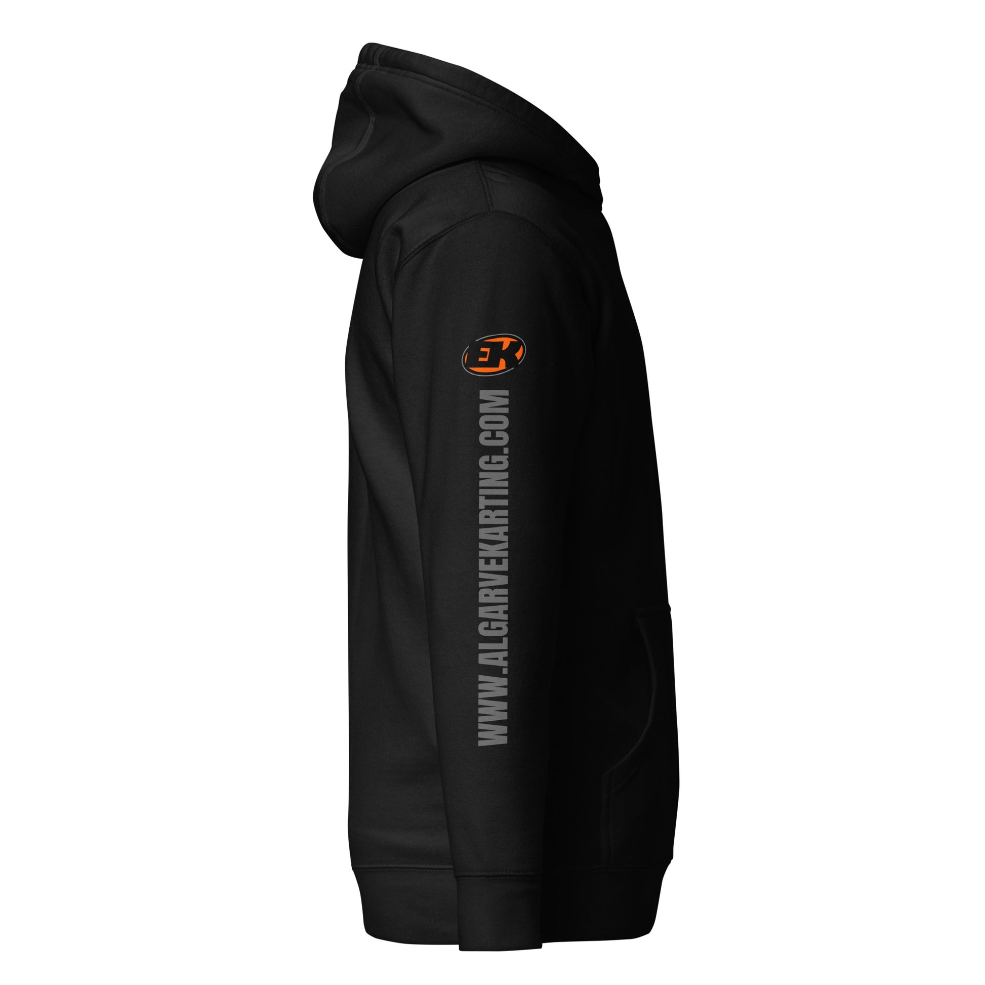 electric-karting-unisex-premium-pullover-hoodie-black-side-view-Dreamy Phoenix