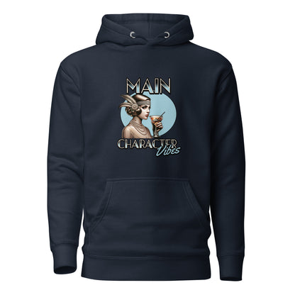 Main Character Vibes-20s-edition-unisex-premium-pullover-hoodie-navy-blazer-front-Dreamy Phoenix