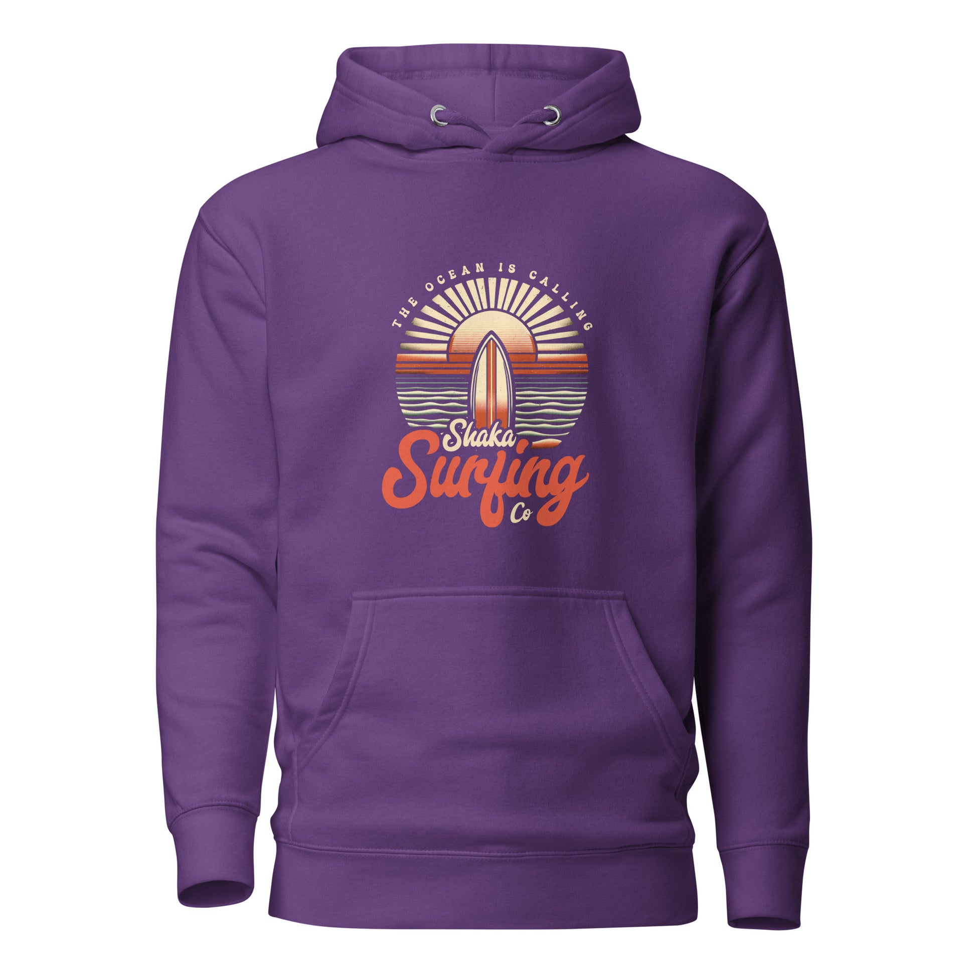 shaka-surfing-co-unisex-premium-pullover-hoodie-purple-front-view-Dreamy Phoenix