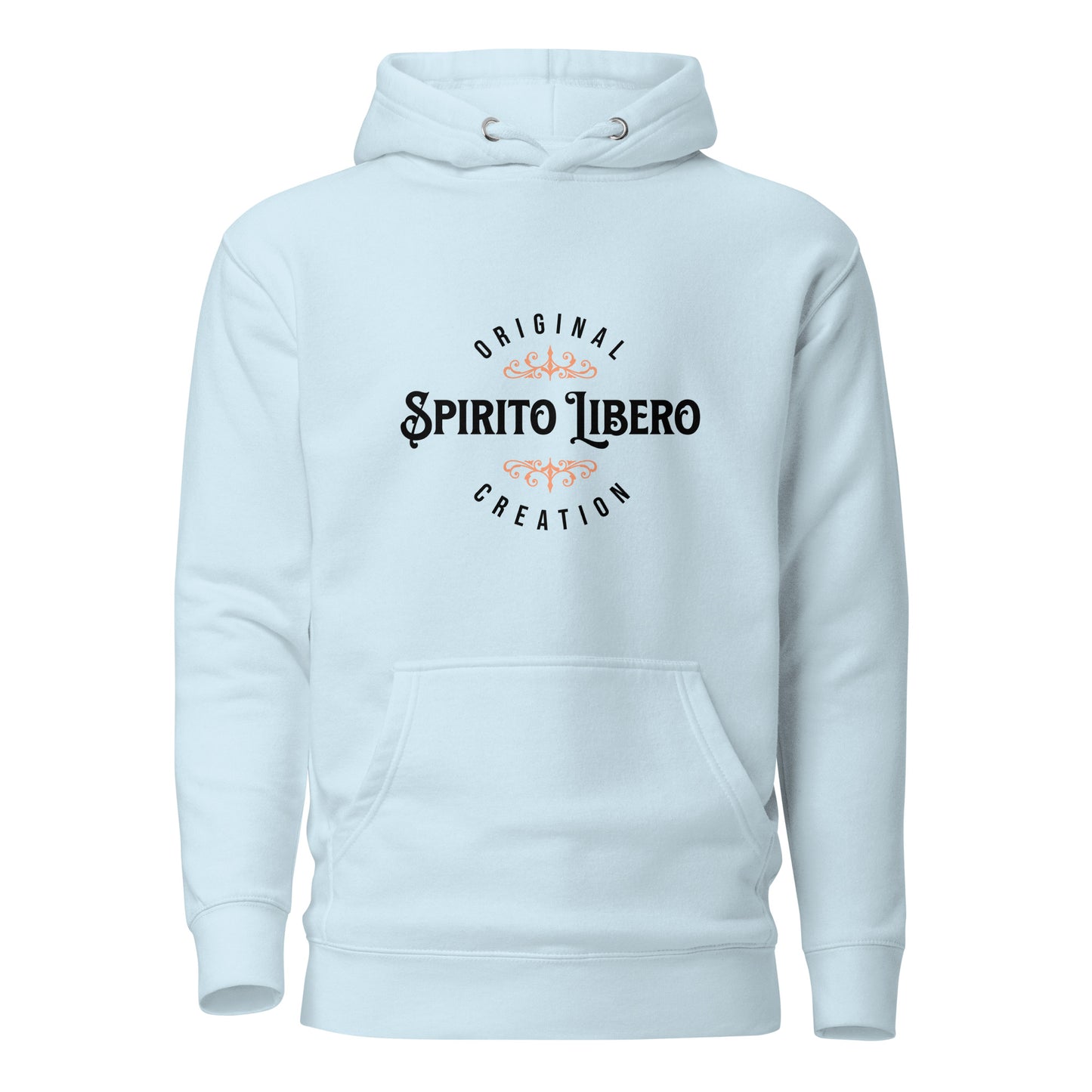 spirito-libero-free-spirit-unisex-premium-pullover-hoodie-baby-blue-colour-front-view-Dreamy Phoenix