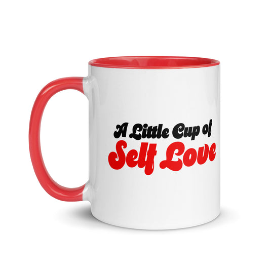 a-little-cup-of-self-love-red-and-white-ceramic-mug-with-red-color-inside-and handle-11-oz-left-handle-Dreamy Phoenix