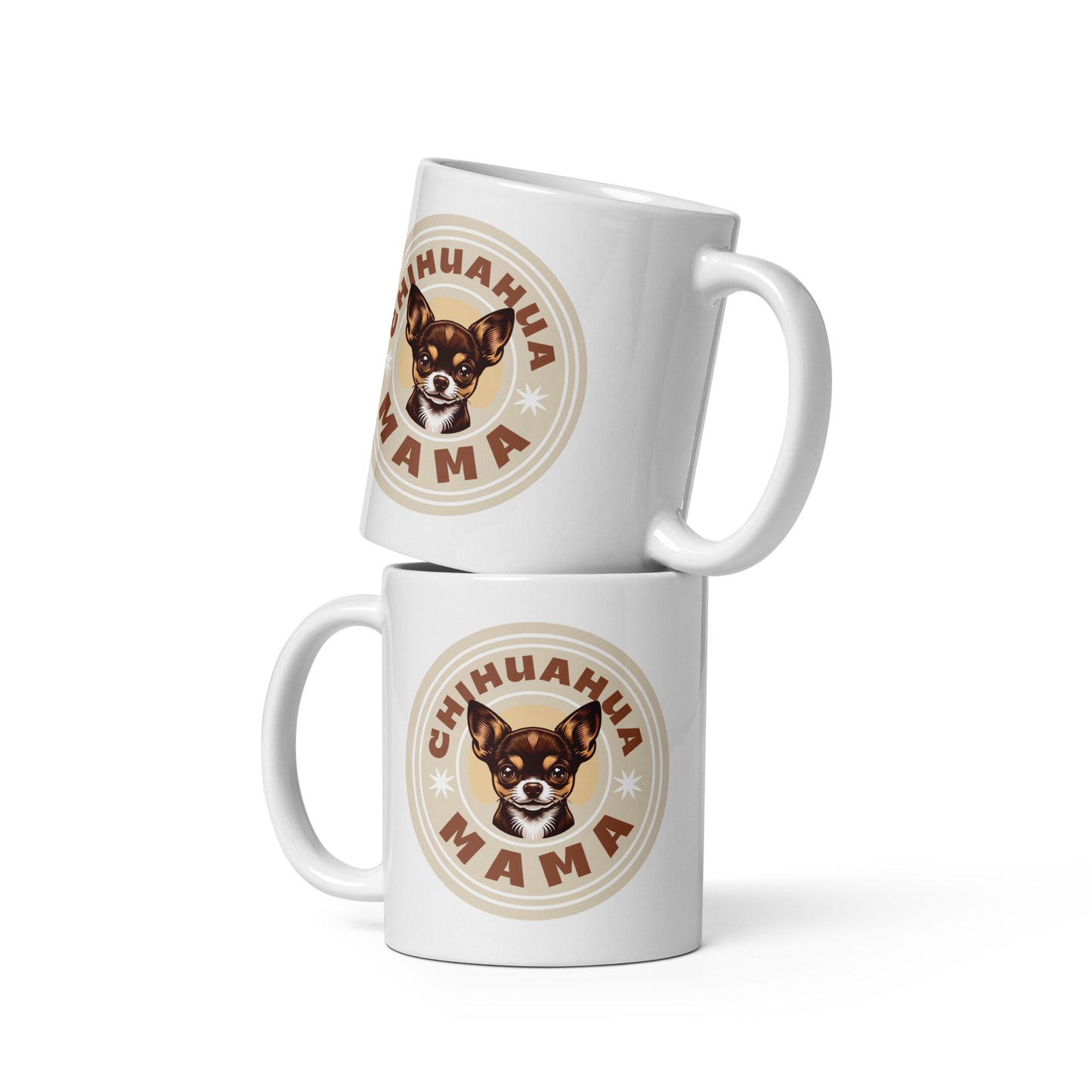 Chihuahua Mama - (Brown) Adorable White Mug for Chihuahua Moms